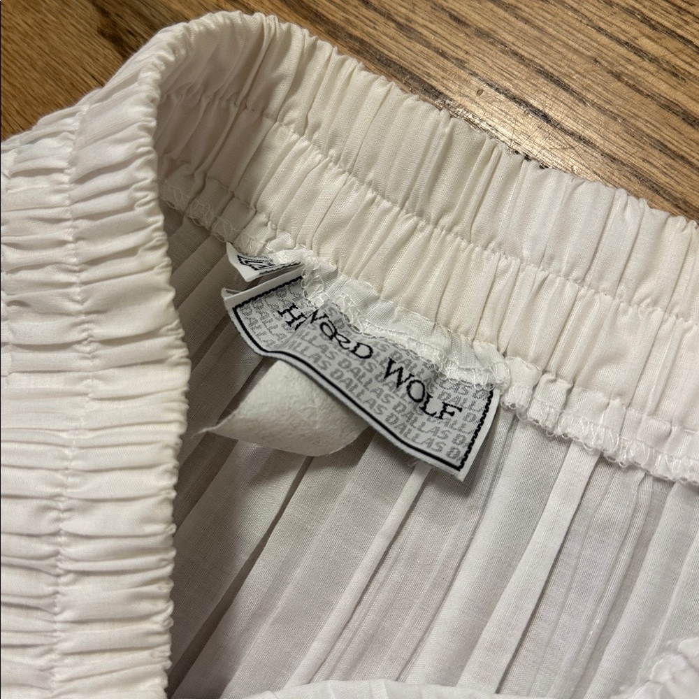 Howard Wolf USA white tiered polyester/cotton skirt vintage size 8 - Picture 4 of 7